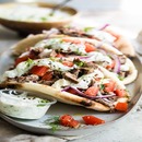 Steak Gyro with bread
